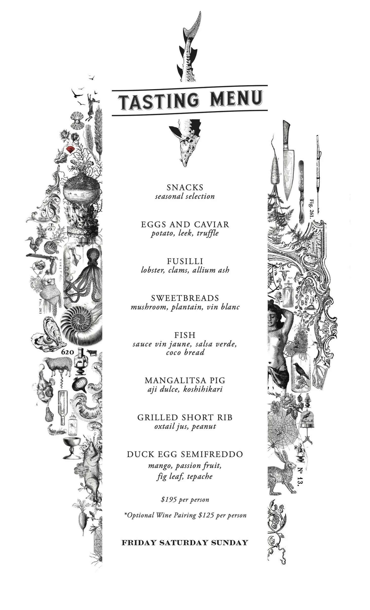 The tasting menu