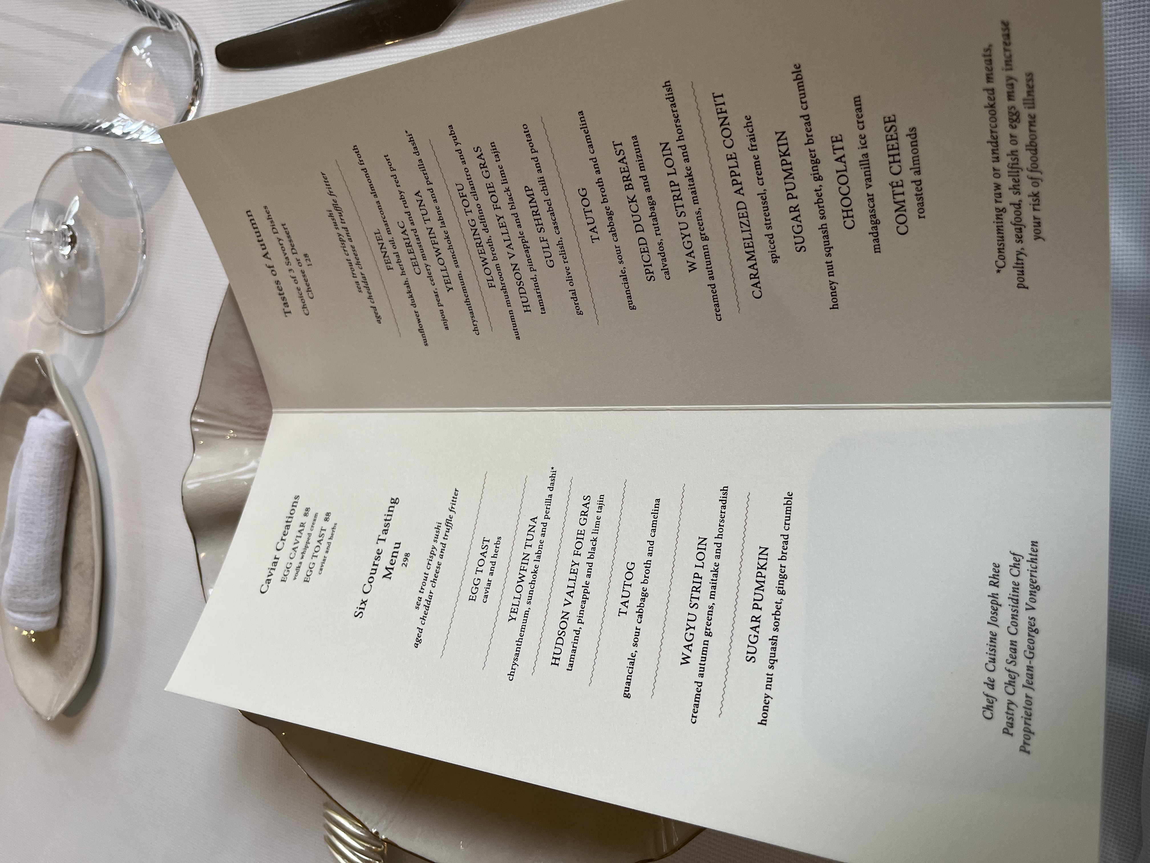 Lunch menu, visit 1